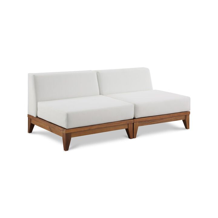 Meridian Furniture Rio Off White Water Resistant Fabric Outdoor Patio Modular Sofa