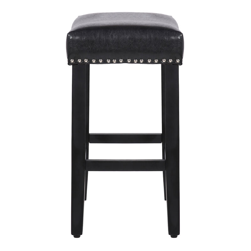 WestinTrends 24" Upholstered Saddle Seat Counter Stool (Set of 2)