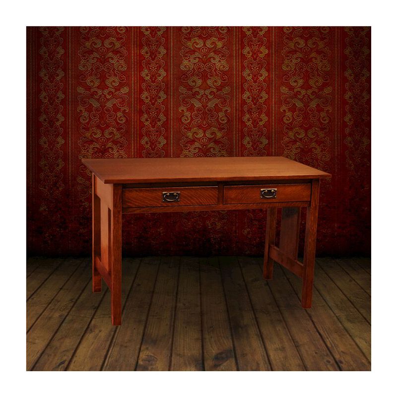 Crafters and Weavers Mission / Arts And Crafts Solid Oak Writing Desk - Michael's Cherry
