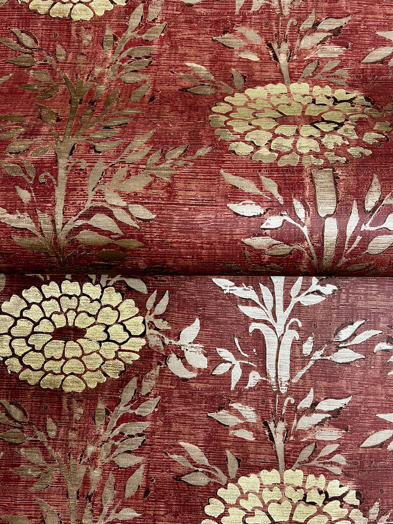 French Marigold Red Wallpaper (Set of 2) image number 1