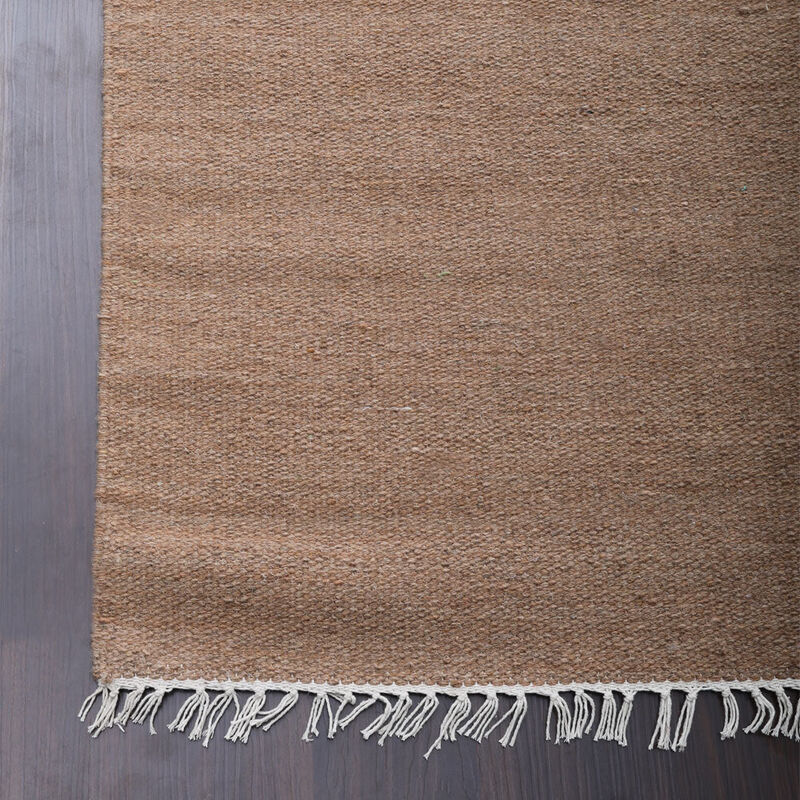 RUGSOTIC CARPETS HAND WOVEN FLAT WEAVE KILIM WOOL ECO-FRIENDLY AREA RUGS  - Rectangle Shape, Solid Plain Design, Low Pile Handmade Rugs for Living Room (D00111) image number 4