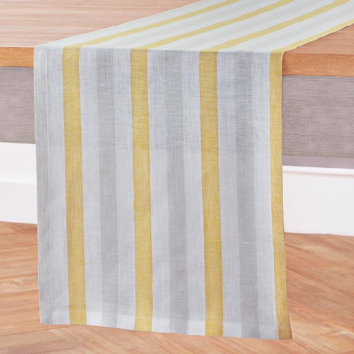 Solino Home 100% Pure Linen Table Runner - Sorrento Stripe