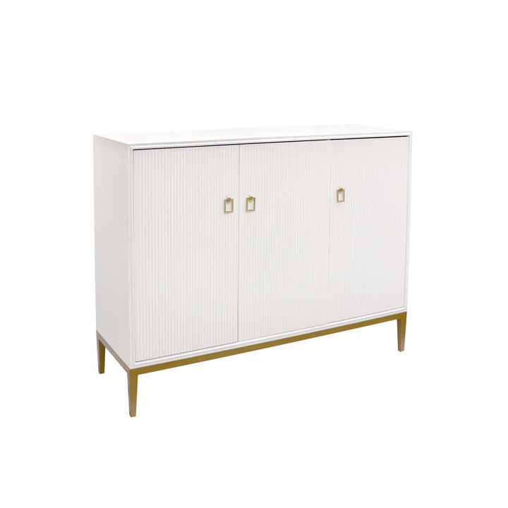 Pasargad Home Victoria Sideboard with 3 Doors, Ivory