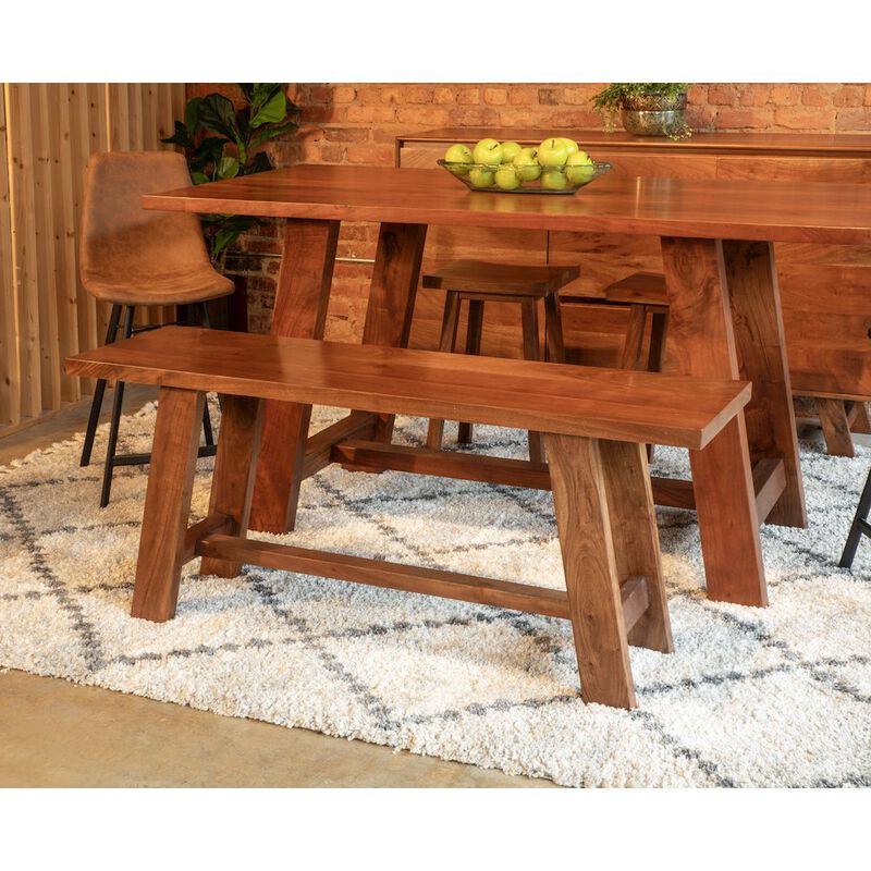 World Interiors Stavanger 94" Dining Table in Cinnamon Brown Finish image number 4