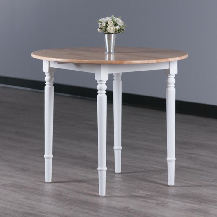 Sorella Round Drop Leaf Table Natural/White Finish
