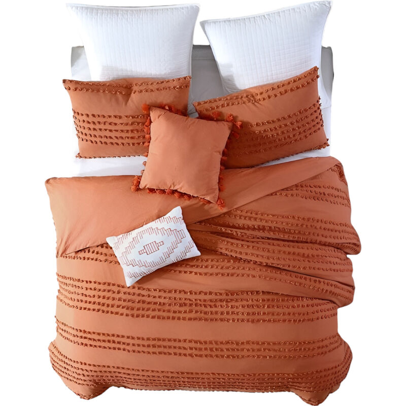 5-Piece Cotton Clip Dot Comforter Set, Premium Softness and Style