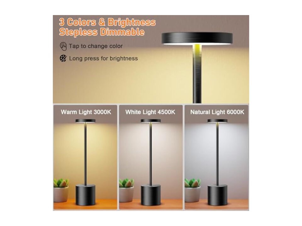Rechargeable Cordless LED 2 Pack Home Decor Lights For Outdoor Restaurant