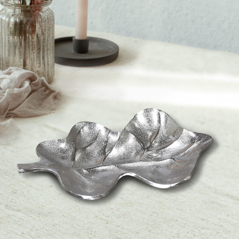 Handmade Decorative Silver Color Coated 4.72 x 3.54 x 0.78 Inches Aluminium Tray 058AB BBH Home's