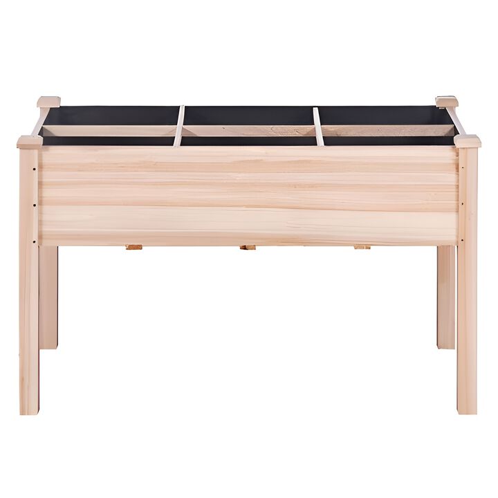 Wooden Raised Garden Bed for Growing Vegetables, Herbs, and Flowers Outdoors-Burlywood