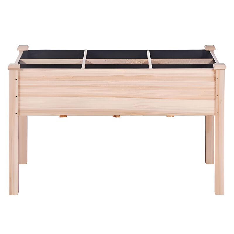 Wooden Raised Garden Bed for Growing Vegetables, Herbs, and Flowers Outdoors-Burlywood image number 0