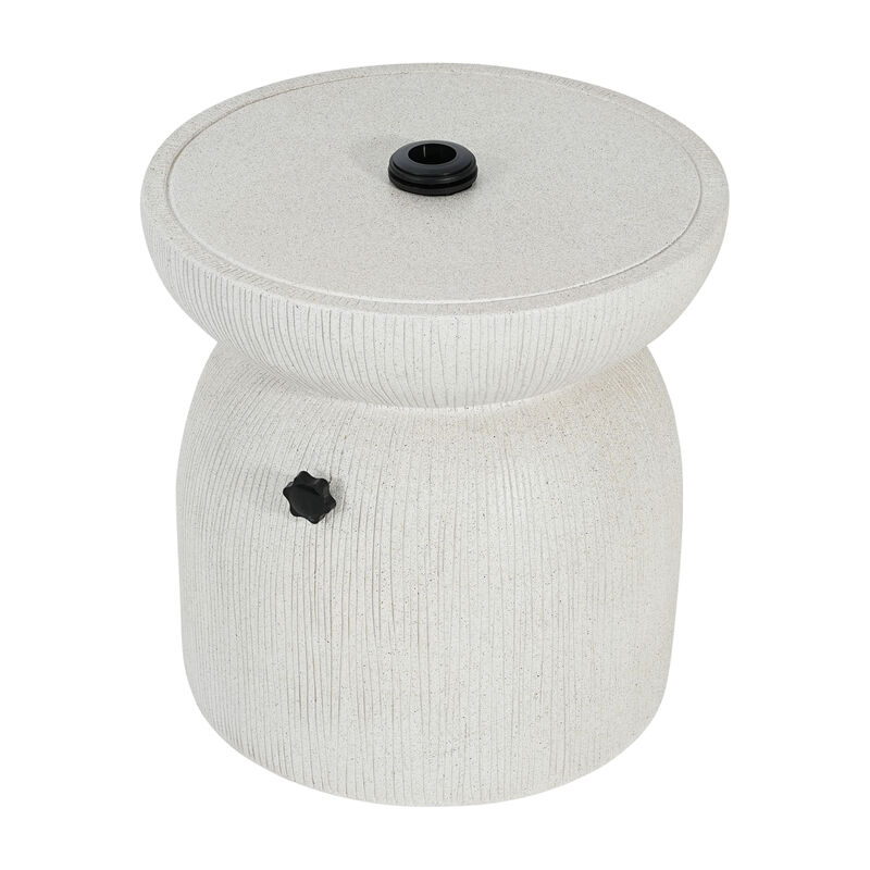 Christopher Knight Home Leonard Patio Lightweight Concrete Side Table with Umbrella Hole image number 5