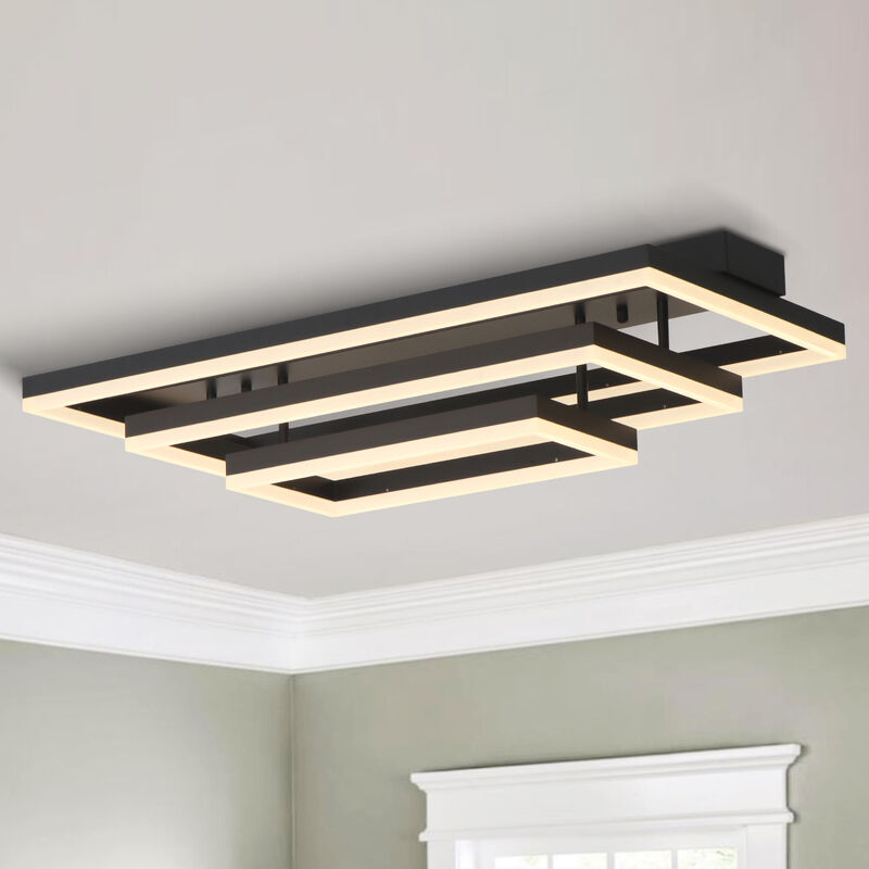 LED Flush Mount Light Rectangle Aluminum Ceiling Light Remote Dimming image number 1