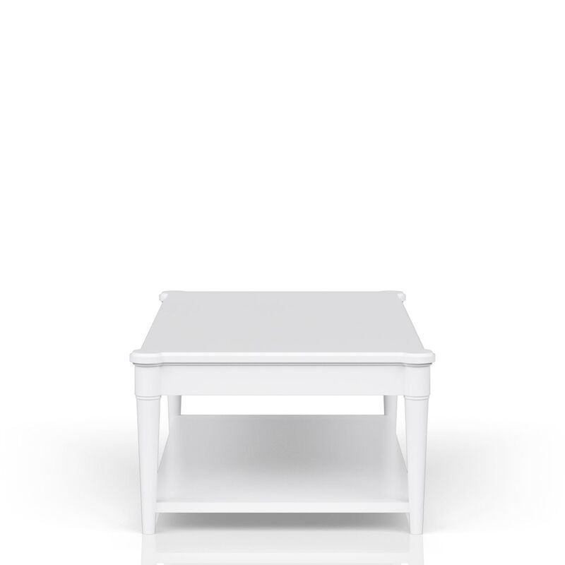 Wilmington Wood Top Cocktail Table W/ Casters-White