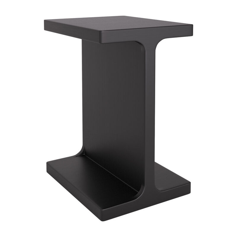 HomeRoots 20" Black Solid Wood Pedestal End Table image number 2