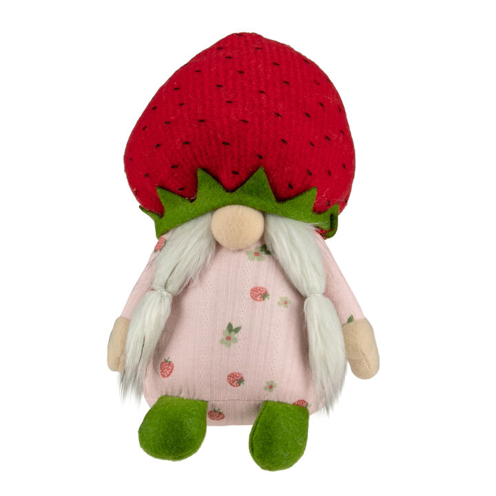 9.5" Green and Red Girl Springtime Strawberry Gnome