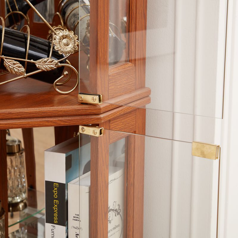 Fenket Corner Glass Curio Cabinet image number 7