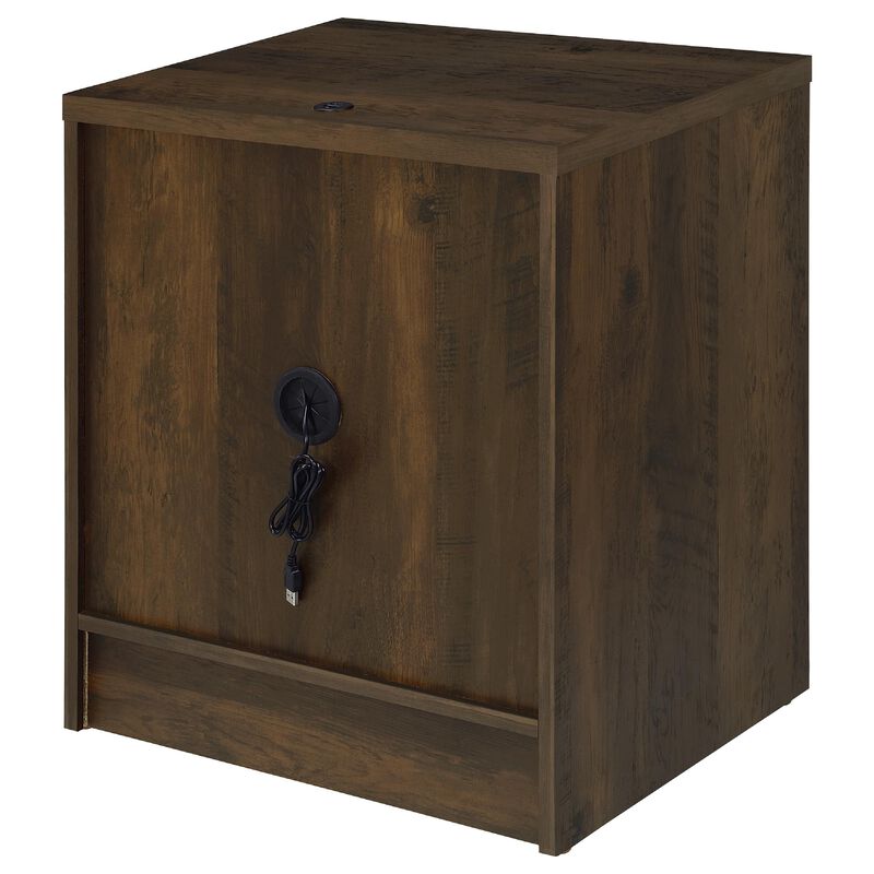 Park Nightstand, 2 Drawers, LED Light & USB Ports, Wood image number 6