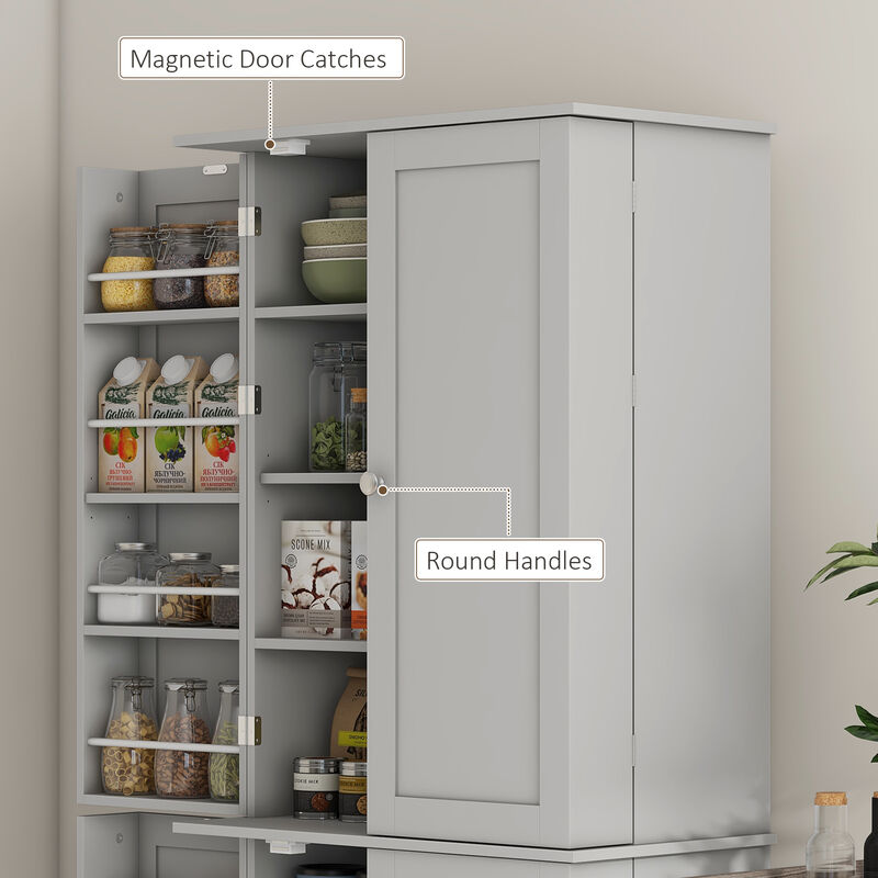 Hivvago 4-Door Kitchen Storage Cabinet with Shelves image number 6