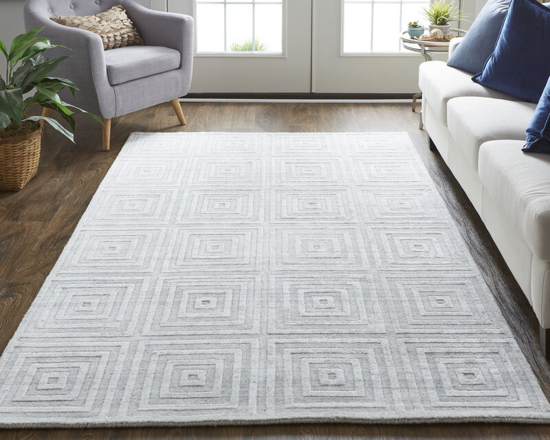 Redford 8670F White/Silver 2' x 3' Rug image number 3