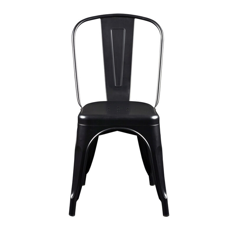 Set of 4 Modern Steel Dining Side Chairs – Durable & Sleek Design