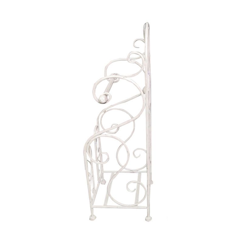 Noe Benzara Classic Free standing Metal Toilet Paper Holder, Off White image number 2