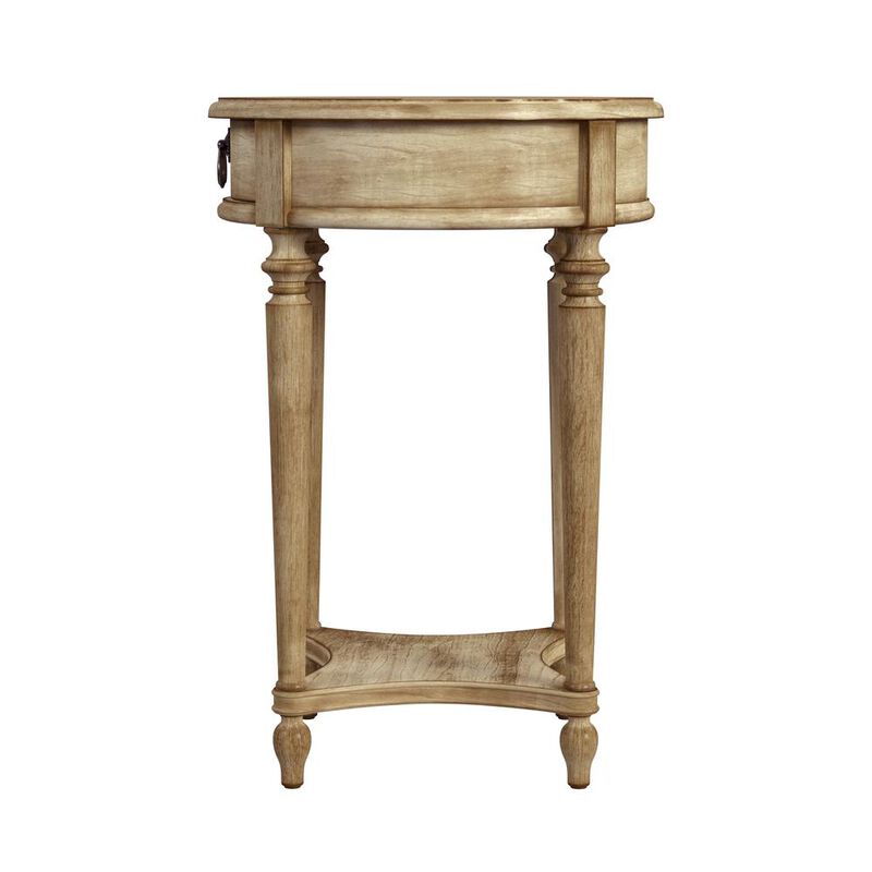 Butler Specialty Jules 1 Drawer Round End Table with Storage, Beige