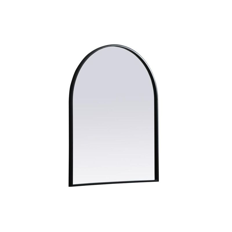 Elegant Decor Metal Frame Arch Mirror 24x30 Inch in Black