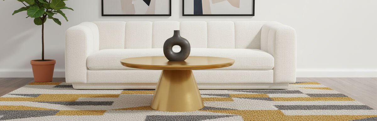 Meridian Furniture Martini Brushed Gold Coffee Table