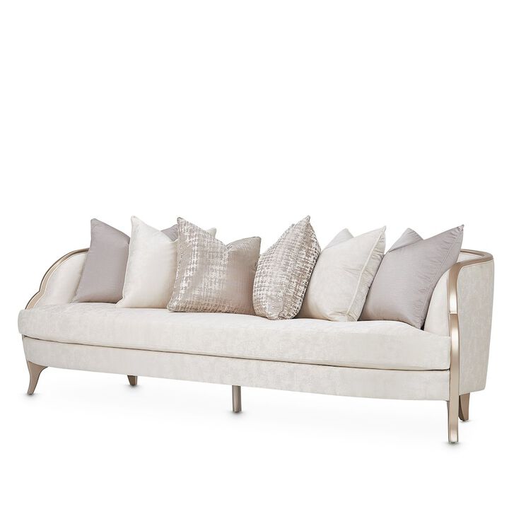 Michael Amini Malibu Crest Sofa - Cloud White/Chardonnay