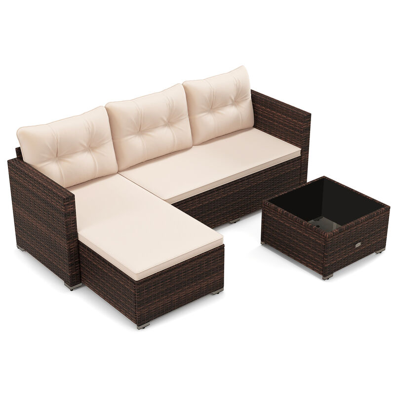 2-Piece Outdoor Furniture Set with Coffee Table & Soft Cushions for Patio or Garden