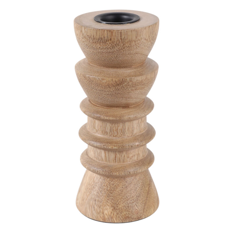 6x3" Wood Totem Taper Holder, Natural image number 3