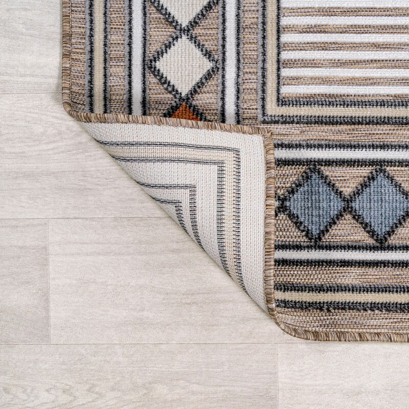 Sebastian High-Low Modern Diamond Border Area Rug