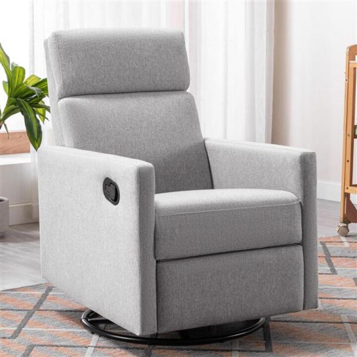 Modern Upholstered Rocker Nursery Chair Plush Glider Swivel Recliner for Cozy Comfort