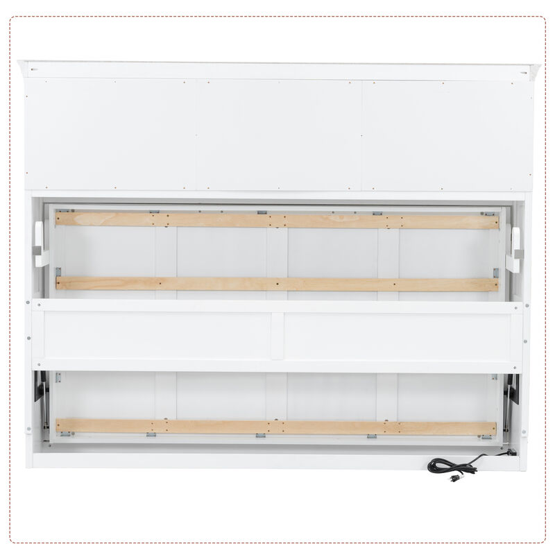 Whisen Twin Size Murphy Bed with Charging Station and a Drawer