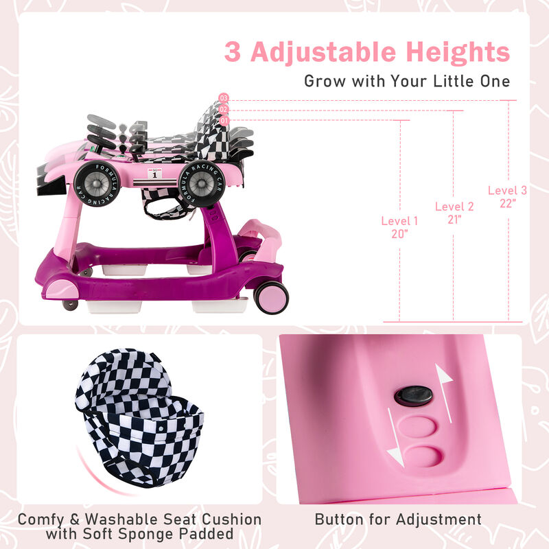 Multi-Functional 4-in-1 Foldable Baby Push Walker with Adjustable Height Settings