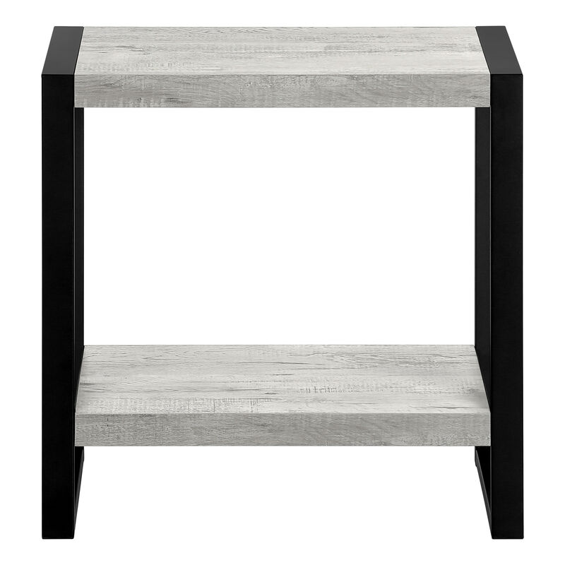 Monarch Specialties I 2857 Accent Table, Side, End, Nightstand, Lamp, Living Room, Bedroom, Metal, Laminate, Grey, Black, Contemporary, Modern