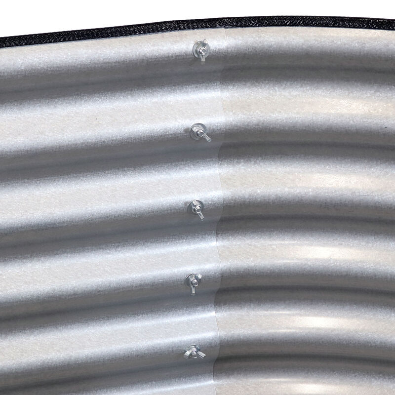 Sunnydaze Galvalume Steel Oval Raised Garden Bed - 79 in x 32 in