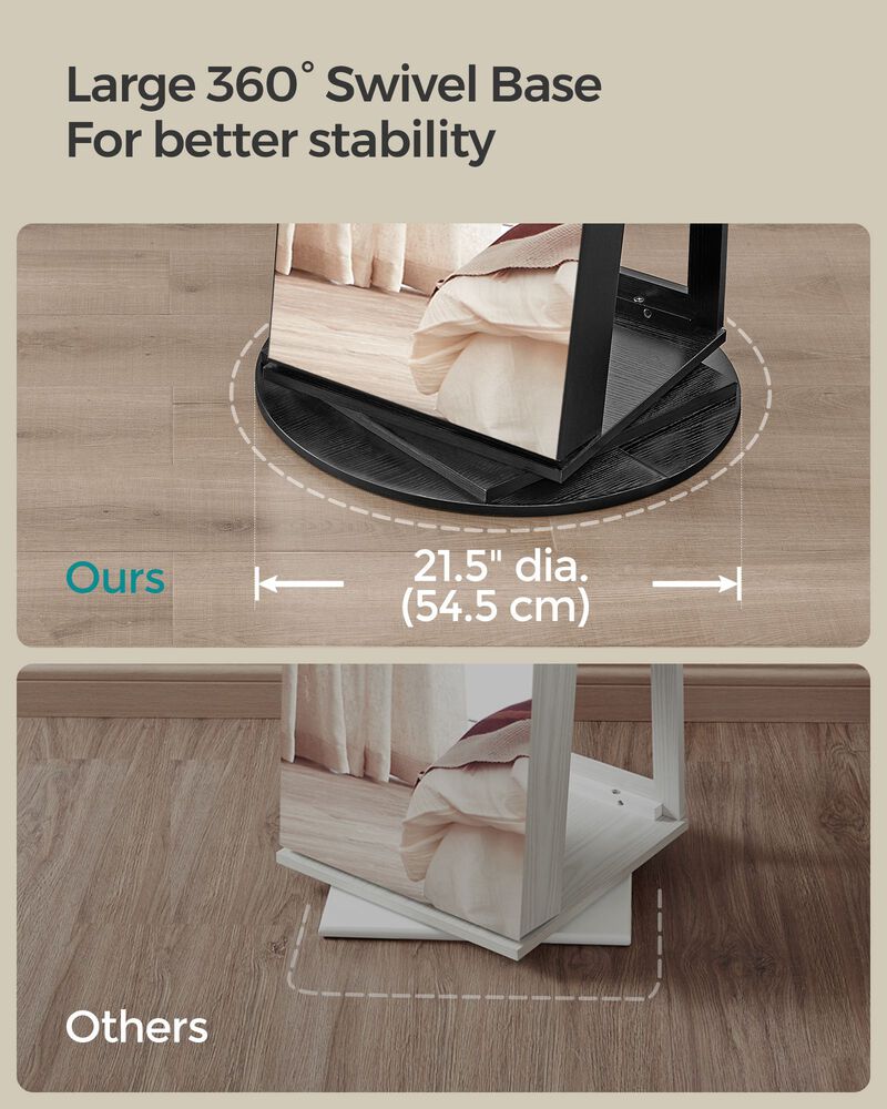 6-LED Lockable Mirror Jewelry Cabinet for Secure and Illuminated Storage