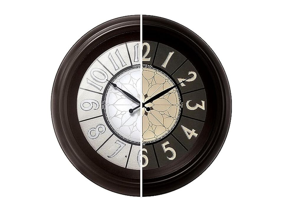 Luminous Oil Rubbed Bronze Finish Night Wall Clock 18 Inch Glow In Dark
