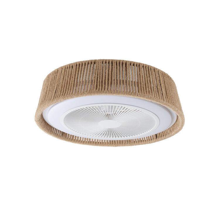 ELEMENT ACE Bohemian Braided Ceiling Fan Light with Silent Remote Control and Adjustable Color Temperature