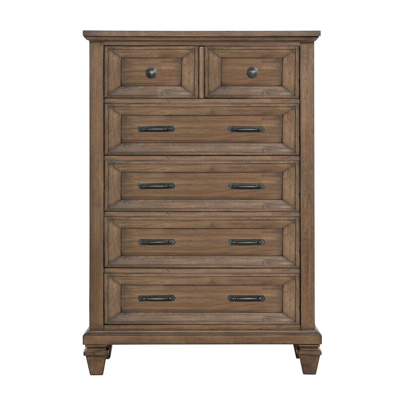 New Classic Furniture Mariana Wood 5-Drawer Chest, Vintage Mocha