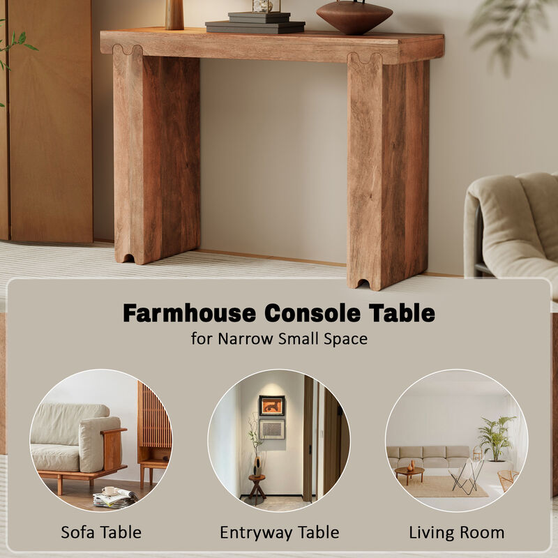 Merax Farmhouse Entryway Table Narrow Console Table