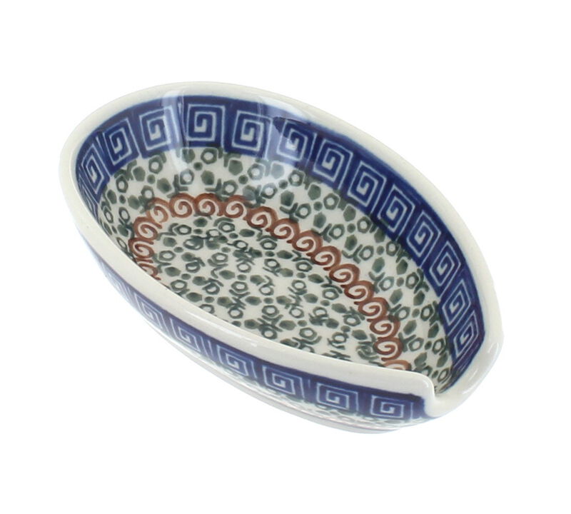 Blue Rose Polish Pottery Saffron Small Spoon Rest