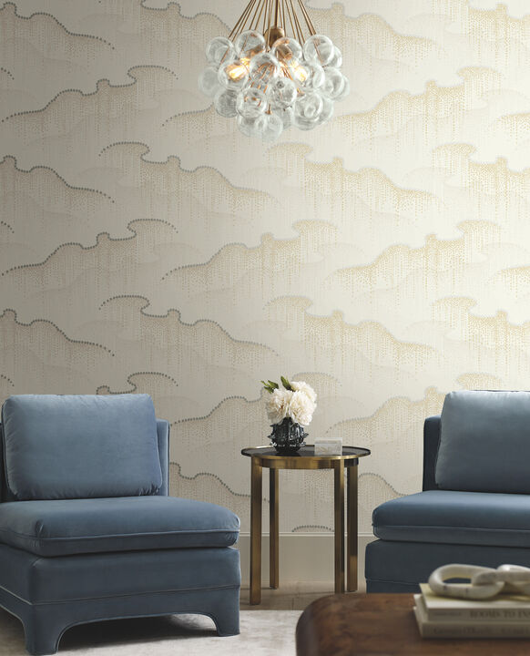Moonlight Pearls Cream Wallpaper
