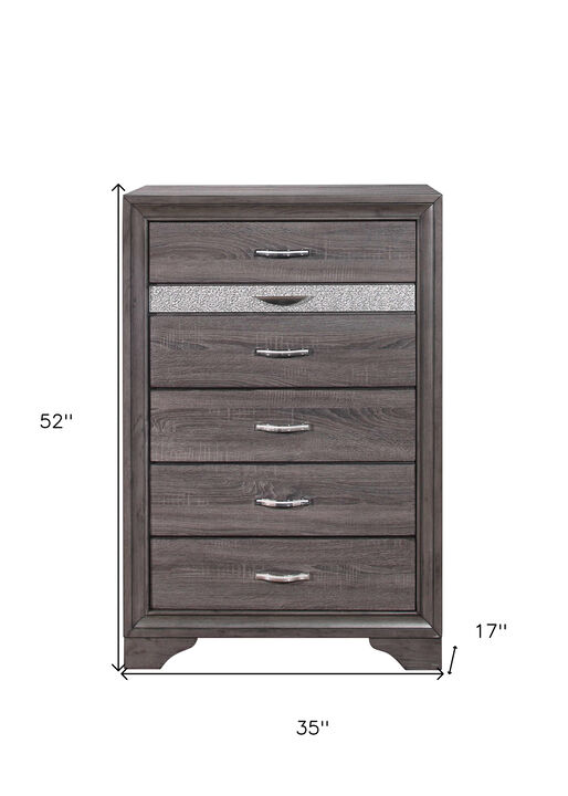 Solid Wood Lingerie Chest with Five Drawers for Organized Storage