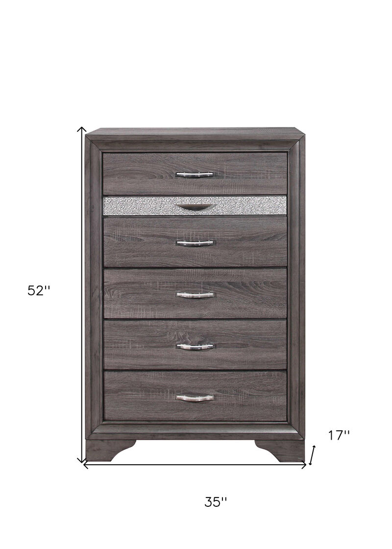 Solid Wood Lingerie Chest with Five Drawers for Organized Storage