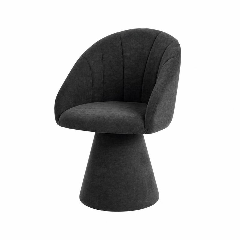 GOODSILO Upholstered 360 Degree Swivel Accent Armchair, Chenille Fabric Comfy Chair for Living Room Dining Vanity and Study Space image number 0