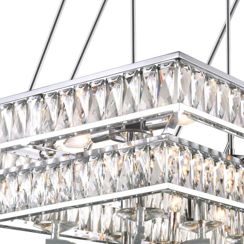 Shalia 20 Light Island Chandelier With Chrome Finish