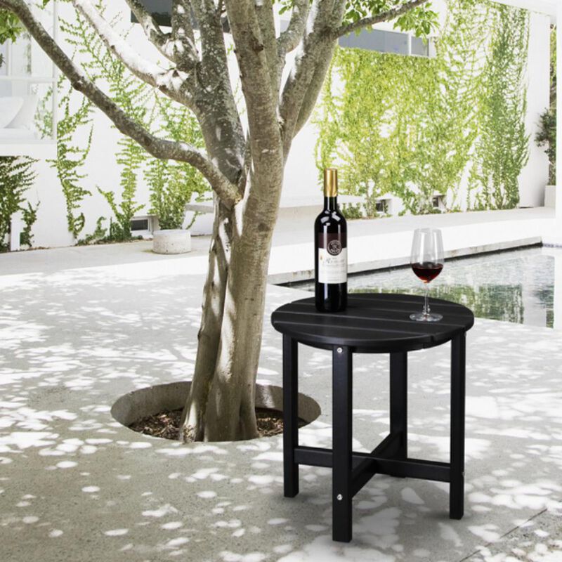 Single-Layer Round Side Table Modern Accent Table for Living Room, Bedroom, or Patio