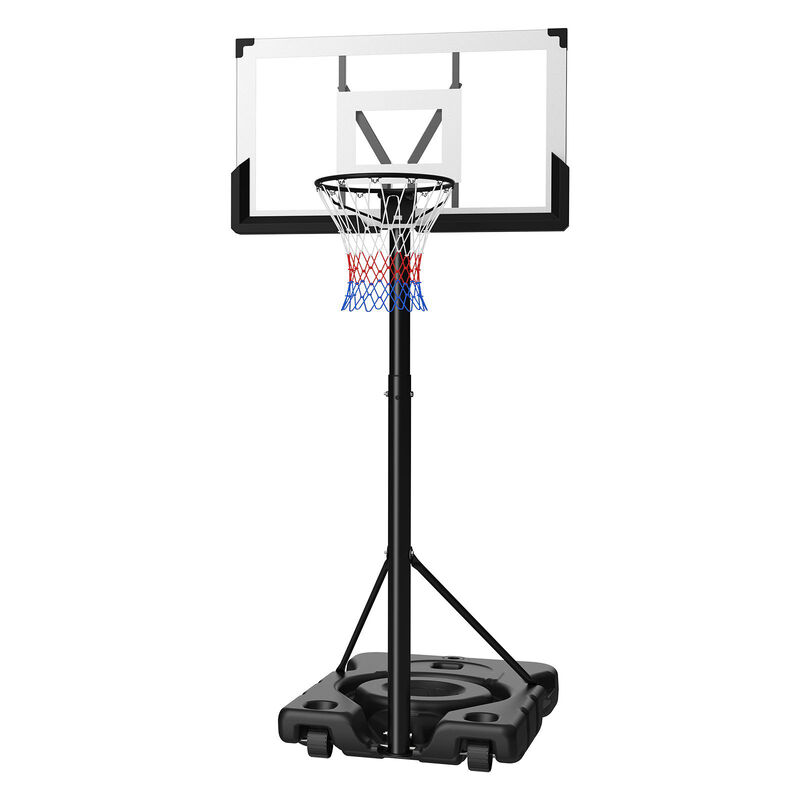 Portable Basketball Goal System with Adjustable Height, PC Backboard and Rolling Base-Black image number 0
